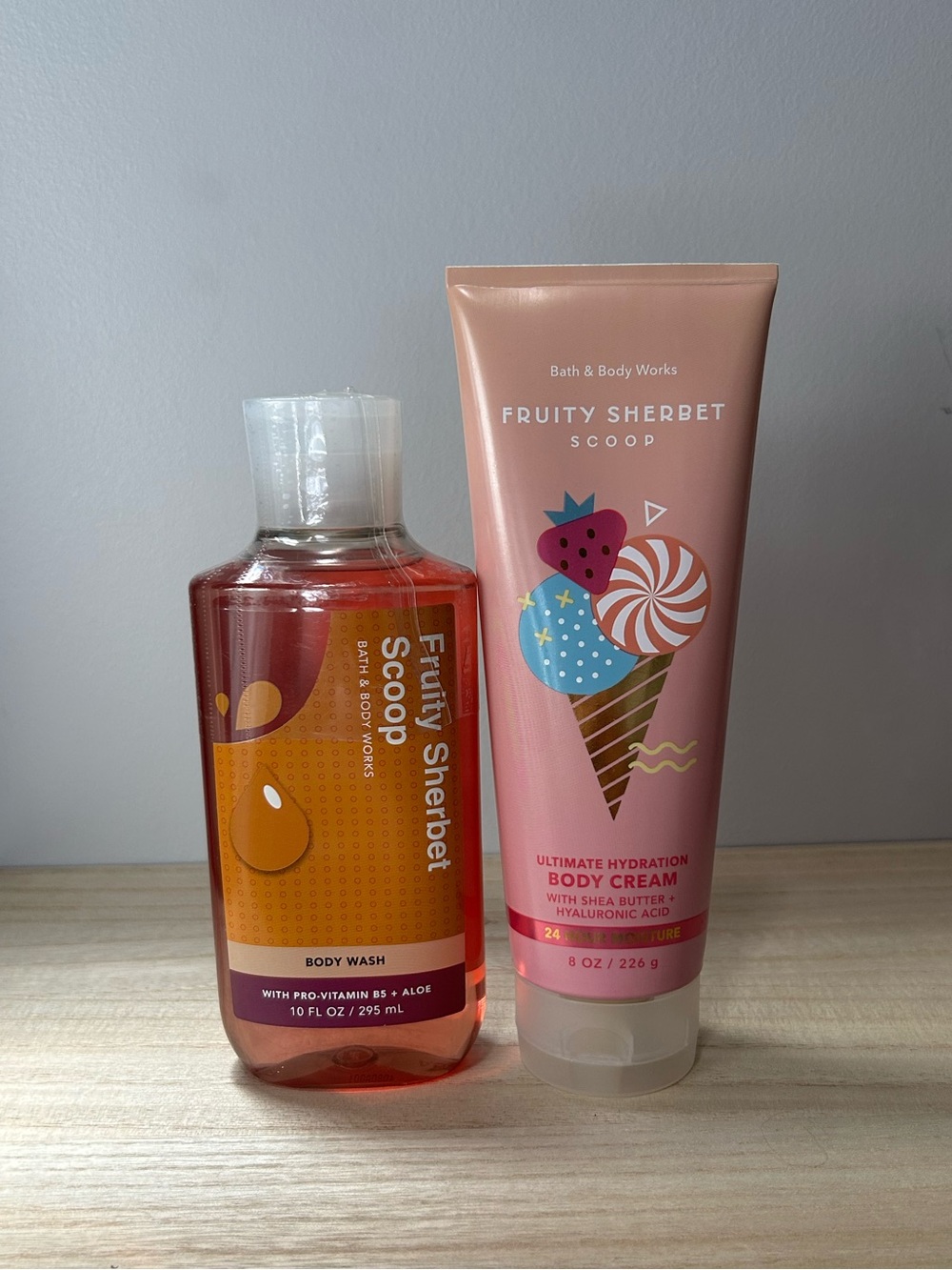 NEW Bath & Body Works Fruity Sherbet Scoop Body Wash and Body Cream